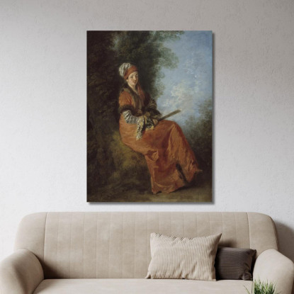 La Sognatrice Jean-Antoine Watteau jaw33 quadro stampato su tela