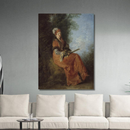 La Sognatrice Jean-Antoine Watteau jaw33 quadro stampato su tela