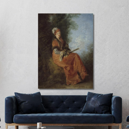 La Sognatrice Jean-Antoine Watteau jaw33 quadro stampato su tela