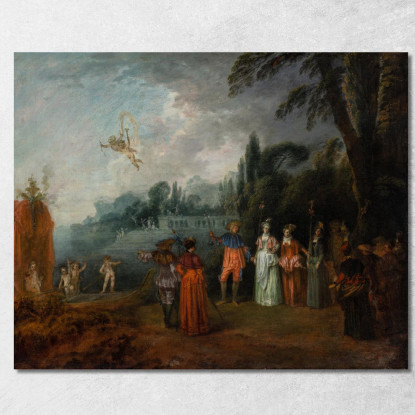 L’Imbarco Per Citera Jean-Antoine Watteau jaw34 quadro stampato su tela