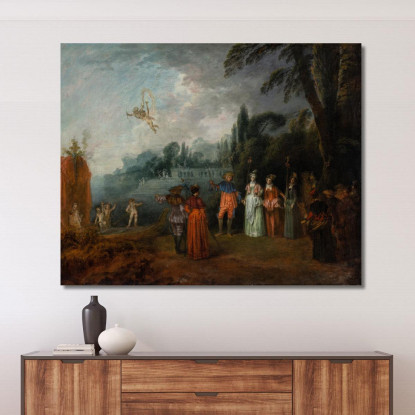 L’Imbarco Per Citera Jean-Antoine Watteau jaw34 quadro stampato su tela