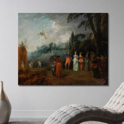L’Imbarco Per Citera Jean-Antoine Watteau jaw34 quadro stampato su tela