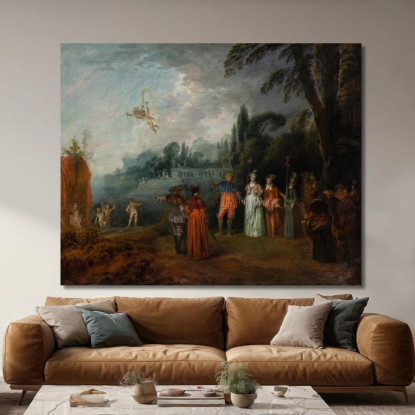 L’Imbarco Per Citera Jean-Antoine Watteau jaw34 quadro stampato su tela