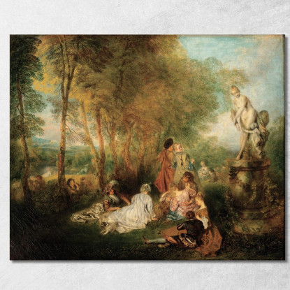 La Festa Dell’Amore Jean-Antoine Watteau jaw35 quadro stampato su tela