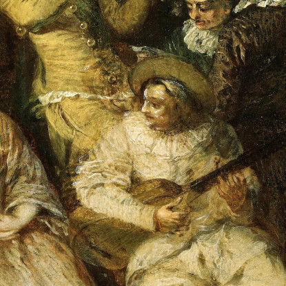 La Serenata Italiana Jean-Antoine Watteau jaw38 quadro stampato su tela