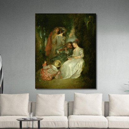 Il Perfetto Accordo Jean-Antoine Watteau jaw40 quadro stampato su tela