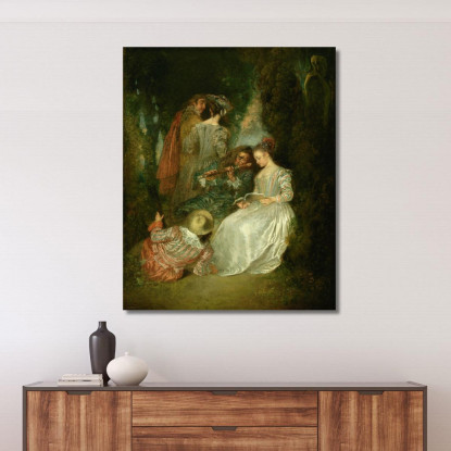 Il Perfetto Accordo Jean-Antoine Watteau jaw40 quadro stampato su tela