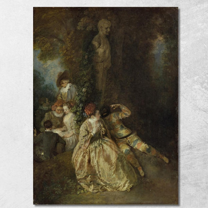 Volete Trionfare Sulle Belle Jean-Antoine Watteau jaw42 quadro stampato su tela