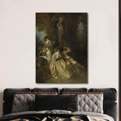 Volete Trionfare Sulle Belle Jean-Antoine Watteau jaw42 quadro stampato su tela