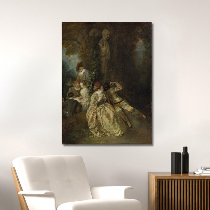Volete Trionfare Sulle Belle Jean-Antoine Watteau jaw42 quadro stampato su tela