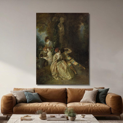 Volete Trionfare Sulle Belle Jean-Antoine Watteau jaw42 quadro stampato su tela