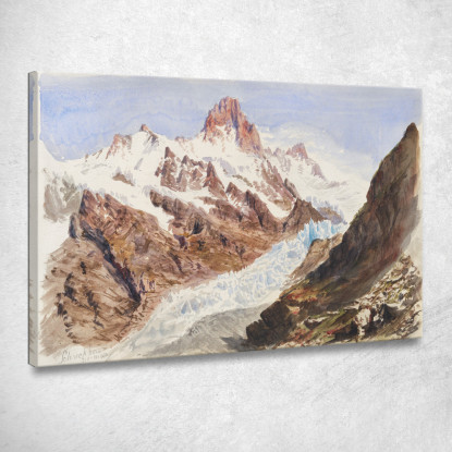 Schreckhorn Eismeer Dal Quaderno Di Schizzi Per Acquerelli Splendid Mountain John Singer Sargent jss266 quadro stampato su tela