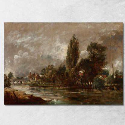 Ponte Di Harnham Salisbury John Constable jcn49 quadro stampato su tela