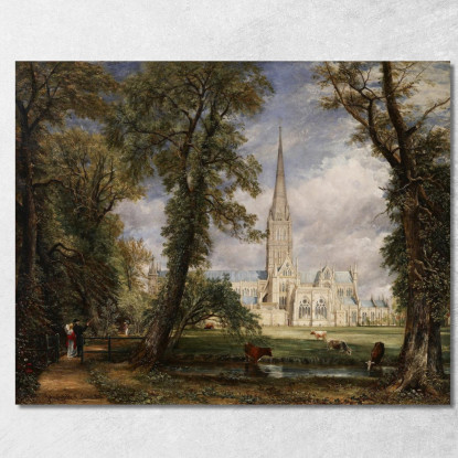 Cattedrale Di Salisbury Dal Giardino Del Vescovo John Constable jcn70 quadro stampato su tela