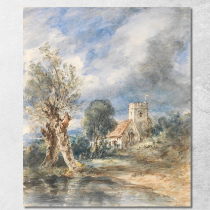 Chiesa Di Stoke Poges John Constable jcn79 quadro stampato su tela