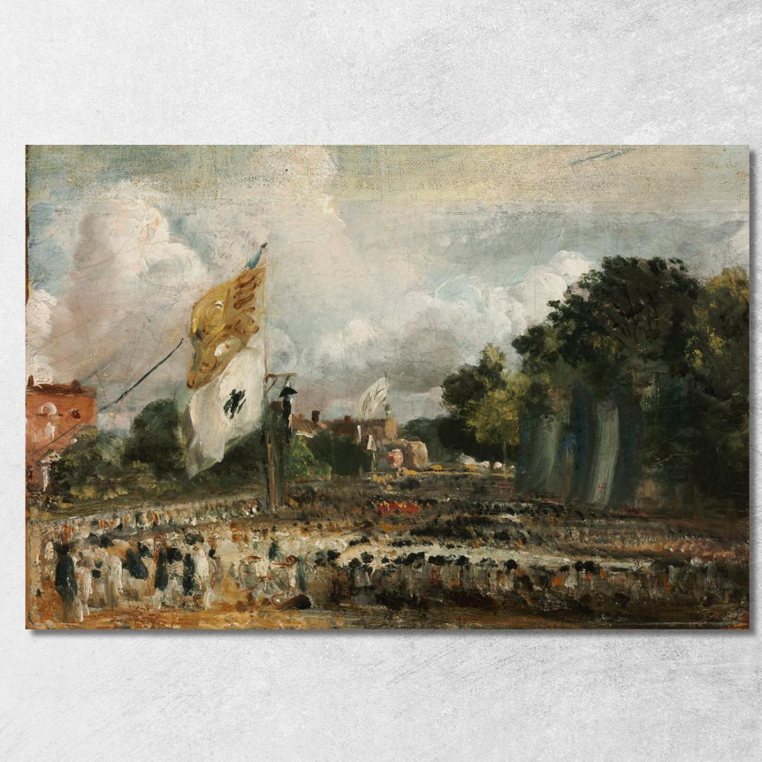 La Celebrazione Della Pace Del 1814 A East Bergholt John Constable jcn89 quadro stampato su tela