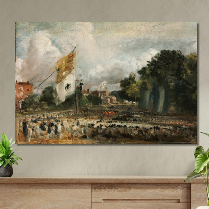 La Celebrazione Della Pace Del 1814 A East Bergholt John Constable jcn89 quadro stampato su tela