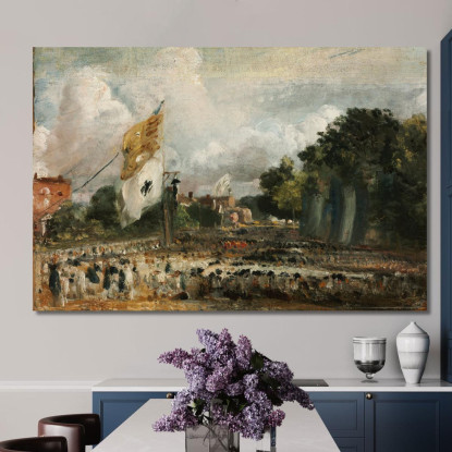 La Celebrazione Della Pace Del 1814 A East Bergholt John Constable jcn89 quadro stampato su tela