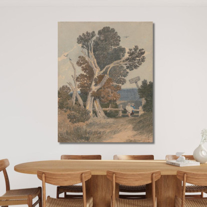 Un Gruppo Di Alberi Vicino A Una Recinzione John Sell Cotman jsc2 quadro stampato su tela