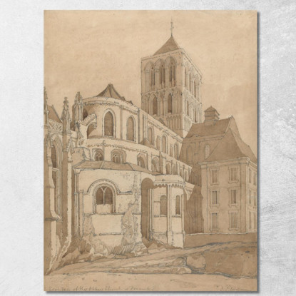 Chiesa Abbaziale A Fécamp Normandia John Sell Cotman jsc4 quadro stampato su tela