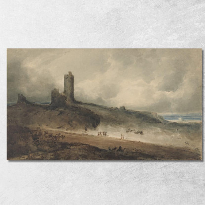 Castello Di Aberystwyth John Sell Cotman jsc5 quadro stampato su tela