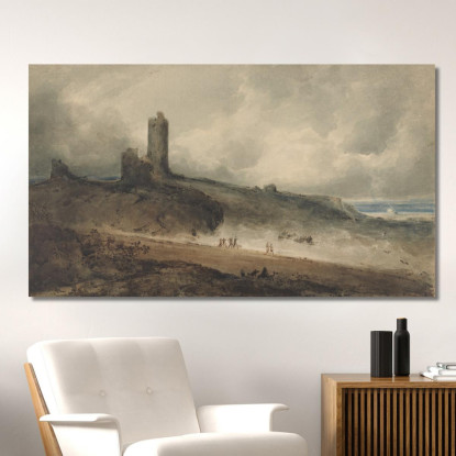 Castello Di Aberystwyth John Sell Cotman jsc5 quadro stampato su tela