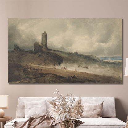 Castello Di Aberystwyth John Sell Cotman jsc5 quadro stampato su tela