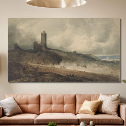 Castello Di Aberystwyth John Sell Cotman jsc5 quadro stampato su tela