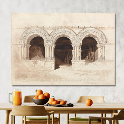 Archi Nel Lato Ovest Del Chiostro Di Saint-Georges De Boscherville Vicino A Rouen Normandia John Sell Cotman jsc6 quadro stampa