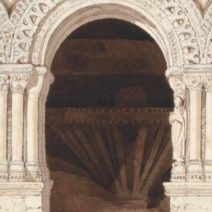 Archi Nel Lato Ovest Del Chiostro Di Saint-Georges De Boscherville Vicino A Rouen Normandia John Sell Cotman jsc6 quadro stampa