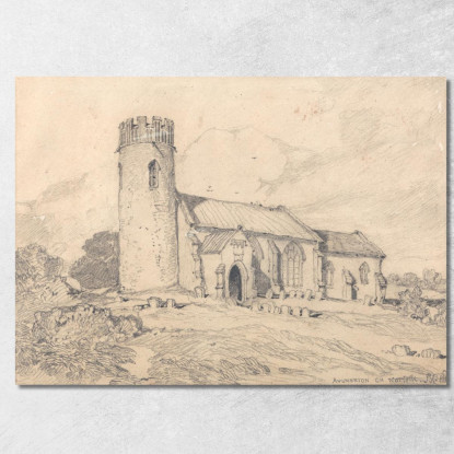 Chiesa Di Aylmerton Norfolk Vista Da Sud-Ovest John Sell Cotman jsc7 quadro stampato su tela