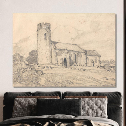 Chiesa Di Aylmerton Norfolk Vista Da Sud-Ovest John Sell Cotman jsc7 quadro stampato su tela