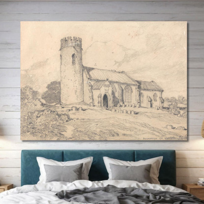 Chiesa Di Aylmerton Norfolk Vista Da Sud-Ovest John Sell Cotman jsc7 quadro stampato su tela