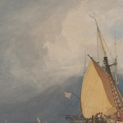 Barche Al Largo Della Costa Con Tempesta In Arrivo John Sell Cotman jsc9 quadro stampato su tela