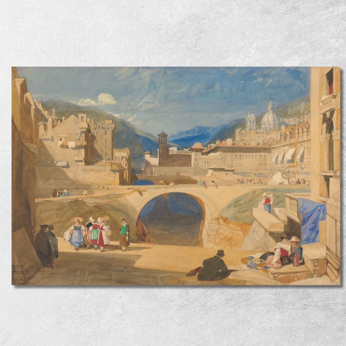 Ponte In Una Città Continentale John Sell Cotman jsc10 quadro stampato su tela
