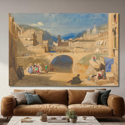 Ponte In Una Città Continentale John Sell Cotman jsc10 quadro stampato su tela