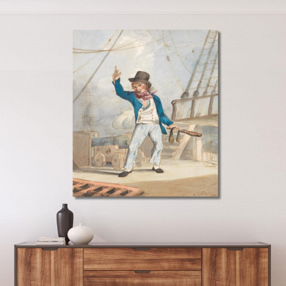 Caricatura Di Un Marinaio Una Di Un Set Di Tre John Sell Cotman jsc11 quadro stampato su tela