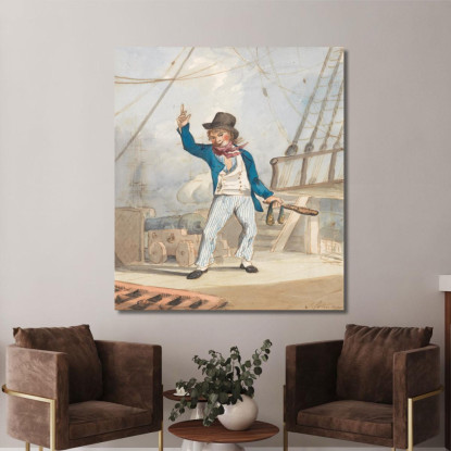 Caricatura Di Un Marinaio Una Di Un Set Di Tre John Sell Cotman jsc11 quadro stampato su tela