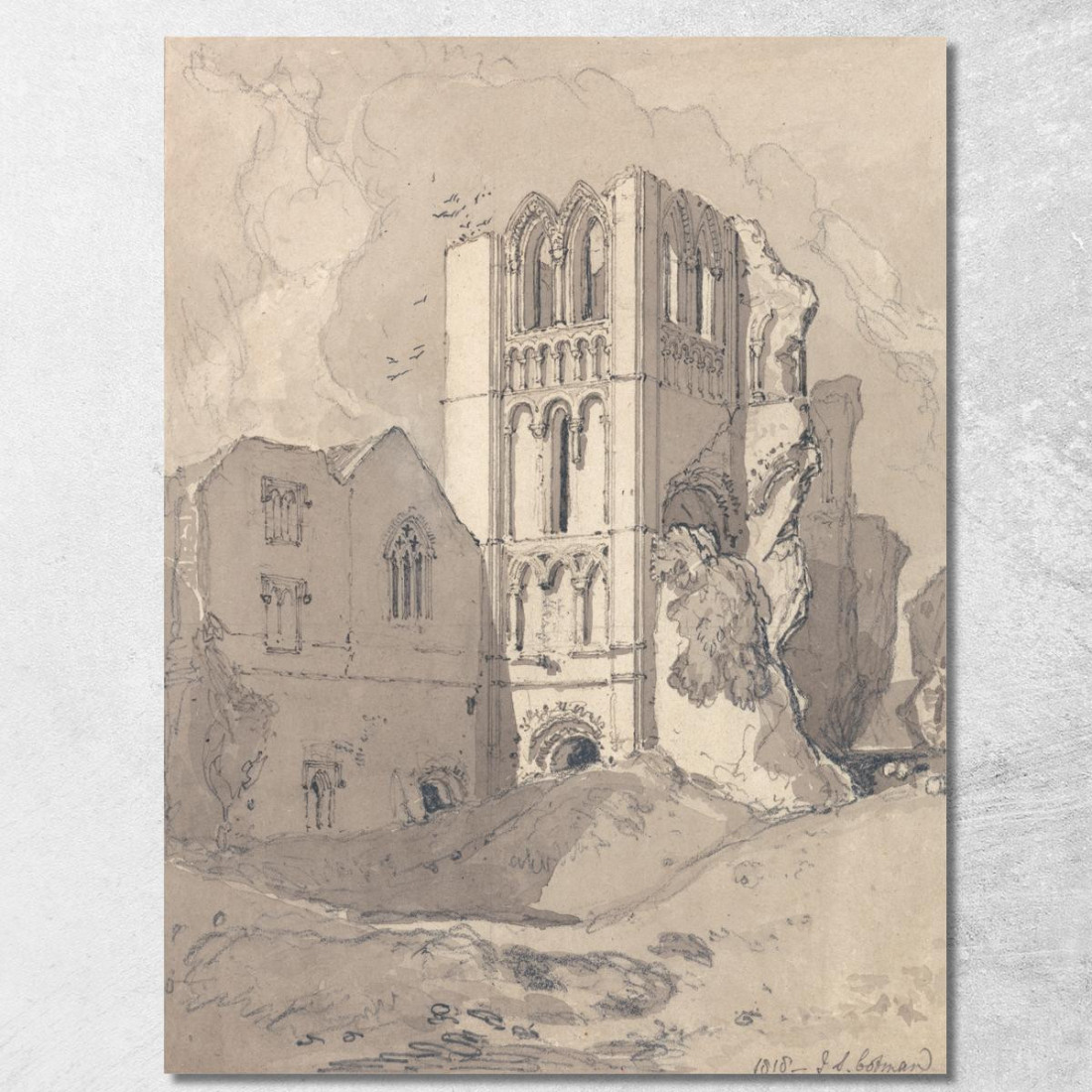 Priorato Di Castle Acre Norfolk 3 John Sell Cotman jsc12 quadro stampato su tela