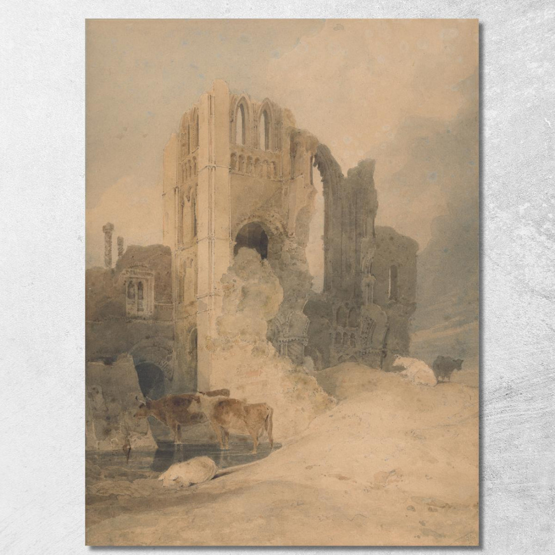Priorato Di Castle Acre Norfolk John Sell Cotman jsc13 quadro stampato su tela