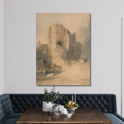 Priorato Di Castle Acre Norfolk John Sell Cotman jsc13 quadro stampato su tela