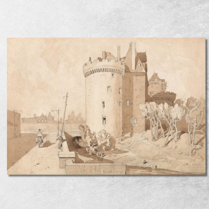 Castello Ad Alençon John Sell Cotman jsc14 quadro stampato su tela
