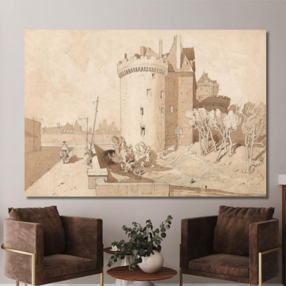 Castello Ad Alençon John Sell Cotman jsc14 quadro stampato su tela