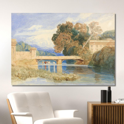 Castello Di Navarre Vicino A Évreux Normandia John Sell Cotman jsc15 quadro stampato su tela