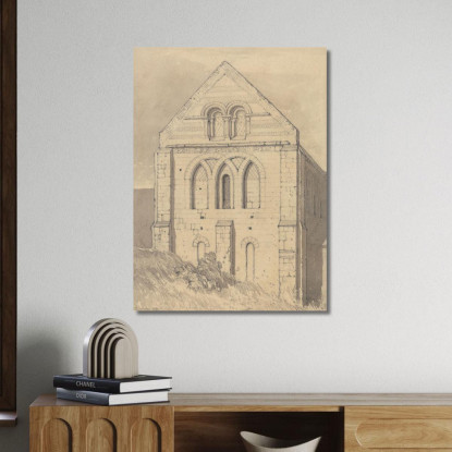 Chiesa Di Graville Vicino A Le Havre Normandia Estremità Del Transetto Nord John Sell Cotman jsc16 quadro stampato su tela