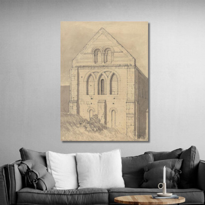 Chiesa Di Graville Vicino A Le Havre Normandia Estremità Del Transetto Nord John Sell Cotman jsc16 quadro stampato su tela