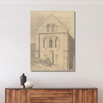 Chiesa Di Graville Vicino A Le Havre Normandia Estremità Del Transetto Nord John Sell Cotman jsc16 quadro stampato su tela