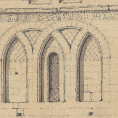 Chiesa Di Graville Vicino A Le Havre Normandia Estremità Del Transetto Nord John Sell Cotman jsc16 quadro stampato su tela