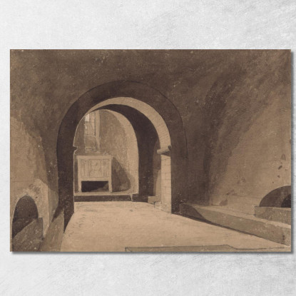 Cripta Di Saint Gervais A Rouen Normandia John Sell Cotman jsc17 quadro stampato su tela