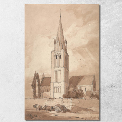 Chiesa Di Douvres Normandia John Sell Cotman jsc18 quadro stampato su tela